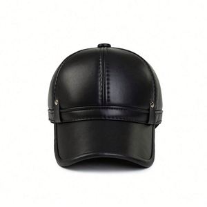 Casquette de baseball en cuir pour homme, nouvelle collection hiver 2024, vente en gros - Product Image 4
