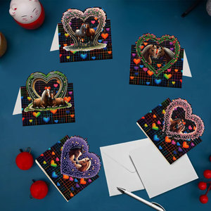 Set di arte Dotz a tema Love & Horse-6 pz biglietti di auguri ricamati - Product Image 5