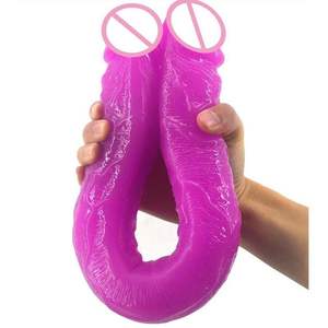 Dildo de Masaje Doble Punta Negro y Morado XLN, Suave, Impermeable, para Estimulación Anal Femenina, para Adultos, <span class=keywords><strong>Lesbianas</strong></span> - Product Image 1