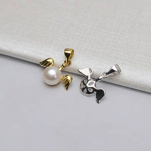 จี้เงินแท้ S925 รูปนางฟ้าตัวน้อย สำหรับทำเครื่องประดับ DIY แบบกึ่งสำเร็จรูป พร้อมฐานไข่มุกแบบปรับแต่งได้ ฝังไข่มุกแบบหลวม - Product Image 2