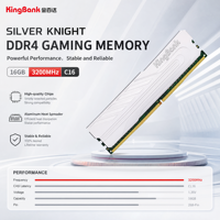 Mémoire de bureau KINGBANK DDR4 16 Go 3200 MT/s CL16 UDIMM 288 broches avec dissipateur thermique en aluminium argenté, fourniture en gros d'usine OEM