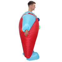 Costume de Clown Gonflable Rouge et Jaune pour Adulte, convient aux personnes de 1,5 à 2 m de taille. Idéal pour Noël, le cosplay, les fêtes, les spectacles sur scène et les soirées costumées