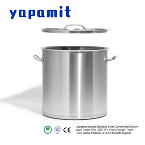होटल और रेस्तरां वाणिज्यिक रसोई में पेशेवर शेफ के लिए मल्टी-प्लाई क्लैड बेस के साथ 12 एल स्टेनलेस स्टील सूप स्टॉक पॉट - Product Image 1