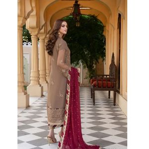 Costumes pour femmes en chiffon brodé de luxe, 3 pièces, non cousus / cousus - Product Image 2