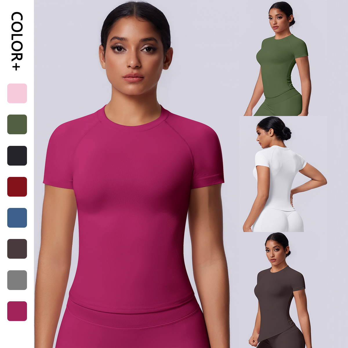 Hot Sale Sports T Shirt Breathable Yoga Short Sleeve Tops Running Fitness Workout Casual Athletic Tops for Women