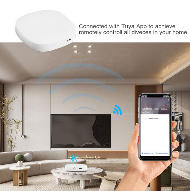TOPTEQ Smart Gateway 3.0 WiFi BLE Mesh Hub Work with Tuya Smart App Voice Control via Alexa Google Home