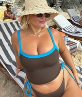Maillot de bain sexy pour femmes Yinling, nouveau style, bikini deux pièces avec blocs de couleur, ensemble de maillots de bain grande taille