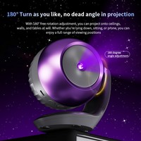 Projecteur Galaxie USB Type-C LED Veilleuse Étoiles et Lune 24 Motifs 7 Sons Blancs Lumières Colorées Matériau PC Moderne Utilisation Chambre
