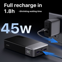 Power Bank Portabel Pengisian Cepat Ponsel Digital Cerdas Kapasitas Tinggi Nobis USA Stock 45W 20000 MAh 20000mAh