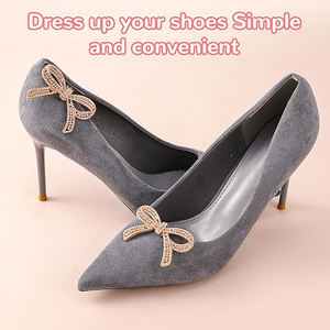 クラシックファッション取り外し可能亜鉛弓靴クリップスパークリングラインストーン靴装飾チャームレディース靴バックル - Product Image 4