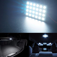 Festoon 5050 24SMD Auto panneau lumineux de lecture dôme ampoule voiture intérieur lampe de carte lampe de toit avec T10 W5W C5W adaptateur base