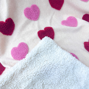 In Stock Bedding Sofa Gift Love Heart Eco-Friendly Knitted Super Soft Warm Nap <strong>Pink</strong> <strong>Throw</strong> for Winter - Product Image 5
