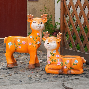 Large Eco-Friendly Resin <strong>Deer</strong> Flower Pot Outdoor Succulent Garden Ornament for Courtyard Balcony Decorations Resin Crafts - Product Image 4