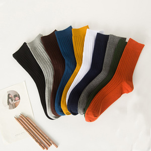 SB1205 <span class=keywords><strong>Calcetines</strong></span> de color liso, coloridos y cómodos al por mayor, <span class=keywords><strong>calcetines</strong></span> de algodón con logotipo personalizado, a la moda. - Product Image 2