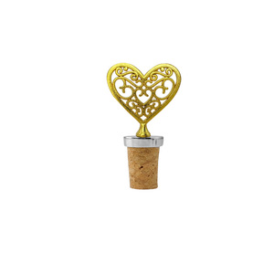 Golden Heart Shape Cork Stopper Food Grade Wood Wine Seal For Red Champagne Preservation - Product Image 2