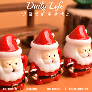 <b>Mini</b> Santa Claus Tea Cup Set Resin Flatback Cabochon for DIY Miniature Christmas Food Play Cream Glaze Handcrafted Accessories - Product Image 4