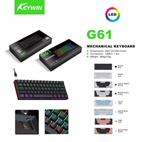 Clavier de Jeu Mécanique Filaire d'Usine OEM 61 Touches Mini à Interrupteurs Bleus, Clavier de Jeu Mécanique Rétroéclairé LED 60% Personnalisé et Détaché