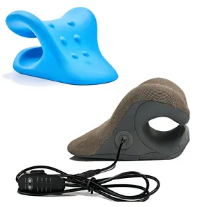 Nieuwe Pijnstilling Pu Foam Pumper Nek En Schouder Massager Relaxatie Tractie Apparaat Kussen Cervicale Brancard Met Verwarming