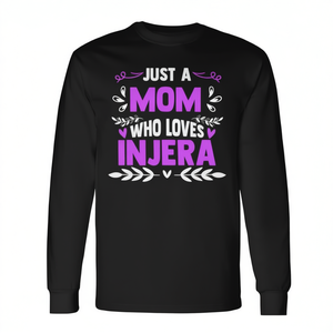 Semplicemente una mamma che adora l'injera, maglietta a maniche lunghe per gli amanti del pane piatto - Product Image 2