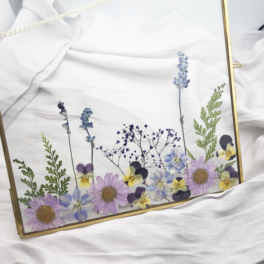 Изготовленный На Заказ сушеный букет стеклянное искусство рождение месяц цветы подвесная плавающая фоторамка