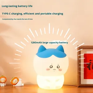 Chiikawa Modern Silicone Night <b>Light</b> Pat <b>Light</b> Sleep Companion Gift for Girls Warm White <b>LED</b> Bedroom Ornament Lamp - Product Image 1