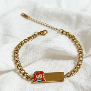 Bracelet pendentif carré plaqué or 18 carats pour femme, motif goutte d'huile, décoration élégante, style conte de fées - Product Image 2