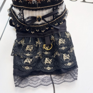 <b>Cat</b> And Dog <b>Clothes</b> Spring Summer Gothic Gold Thread Dress For Small Medium Dogs Bichon Frise Pomeranian Elegant Skirt - Product Image 4