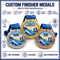 Personalisierte Halbmarathon-Finisher-Medaille für Küstenlaufveranstaltungen – Sportmedaille mit Band als Erinnerungsstück