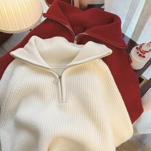 Maglione da <span class=keywords><strong>Donna</strong></span> con Zip e Colletto, Nuova Collezione <span class=keywords><strong>Autunno</strong></span>-<span class=keywords><strong>Inverno</strong></span>, Pullover Ampio in Maglia - Product Image 2
