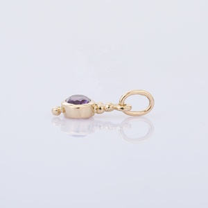 Meilleure vente de produit pendentif en or jaune 14K améthyste Semi-précieuse, breloques Solitaire, vente en gros, bijoux fins - Product Image 4