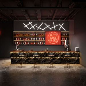 Barcounter in industriële stijl, restaurantbalie, barbecuebalie, kassabalie, receptiebalie van cultuursteen - Product Image 2