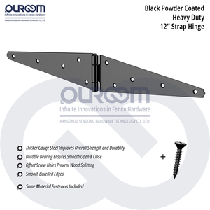 Bisagra <span class=keywords><strong>de</strong></span> correa para exteriores moderna <span class=keywords><strong>de</strong></span> acero inoxidable resistente <span class=keywords><strong>de</strong></span> 12 pulgadas <span class=keywords><strong>de</strong></span> 3,0mm para puertas <span class=keywords><strong>de</strong></span> madera <span class=keywords><strong>grandes</strong></span> con correas extra largas - Product Image 2