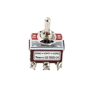 Toowei Momentary 10a 250vac Screw Terminal Hot Sale (ON) OFF ON 6 Pin 3 Position Toggle Switch for Boats Trucks