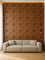 Panneau mural en placage de bois 3D, panneau décoratif intérieur luxueux et imperméable pour chambre à coucher, salon, hôtel
