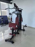 Machine de musculation multifonction robuste avec poids de 73 kg, crossover à câbles et station triceps, machine de tirage vertical