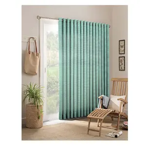 Großhandel vorhänge aqua farbe-Hafei Aqua color indoor/outdoor patio door panel curtain