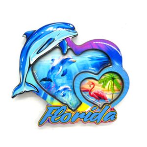 Logo personnalisé bois Bali <span class=keywords><strong>coucher</strong></span> de soleil dauphin Lovina plage Souvenir aimant de réfrigérateur - Product Image 2