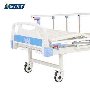<span class=keywords><strong>Lit</strong></span> médical manuel à 2 fonctions, <span class=keywords><strong>lit</strong></span> d'hôpital à double manivelle, cadre en acier, <span class=keywords><strong>lit</strong></span> de soins infirmiers avec garde-corps en alliage d'aluminium et roulettes silencieuses - Product Image 5