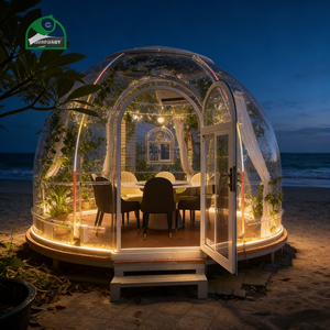 Moderna Casa Domo Iglú de Policarbonato, Impermeable, Resistente al Viento y a los Rayos UV, con Iluminación LED, Vista Panorámica de 360°, para <span class=keywords><strong>Glamping</strong></span>, Resort, Jardín Trasero, Familia - Product Image 1