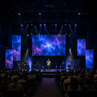 Schermo LED per Chiesa DDW, Video Wall per Interni, Sfondo Palco, Sala di Culto, Eventi, Display a Colori P3.91 7680Hz per Noleggio