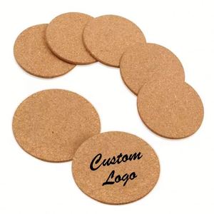 Posavasos Redondos de Corcho Reciclado Personalizados con Impresión de Logotipo, Ecológicos, para Regalos, Té, Souvenirs - Product Image 1