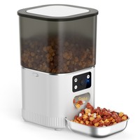 Distributeur automatique intelligent pour animaux de compagnie |   Distributeur de nourriture pour chat et chien contrôlé par application WiFi 4L |   Enregistreur vocal avec minuterie, bol en acier inoxydable Tuya