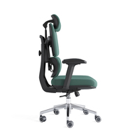 Chaise de bureau exécutive réglable à 4 positions avec support lombaire, design en tissu vert forêt, prix d'usine, personnalisable