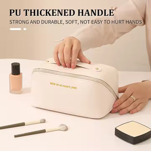 HANFEIZI OEM/ODM Usine Logo Personnalisé Femmes en Cuir PU <span class=keywords><strong>Voyage</strong></span> Trousse de Maquillage Étanche Portable Trousse à Cosmétiques pour Dame - Product Image 3