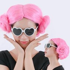 วิกผมขนแกะสีชมพูสำหรับแต่งหน้างานปาร์ตี้เครื่องประดับคอสเพลย์ติดทนนาน - Product Image 1