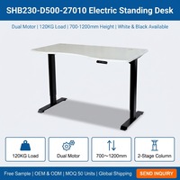Bureau électrique réglable en hauteur à double moteur, avec structure métallique, pour la maison et le bureau, idéal pour ordinateur portable et travail assis-debout