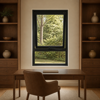 Ventana Abatible Superior de Aluminio Personalizada de Fábrica para Proyectos de Construcción Residenciales, Apartamentos, Villas, Hoteles, Oficinas y Comerciales