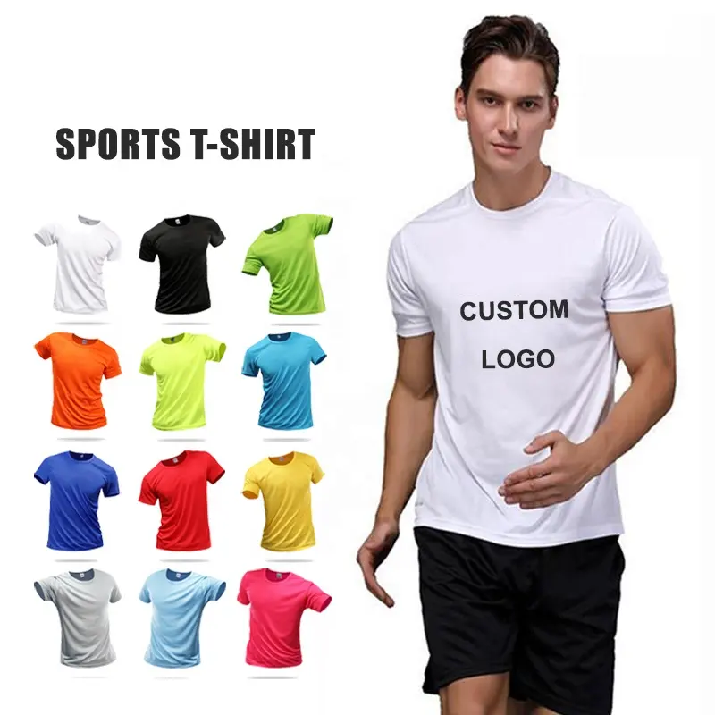 Plain White T Shirt Designer Men's T-shirts Polyester Sport T Shirt Blank Tshirts With Logo Custom Logo Printed T Shirt For Men