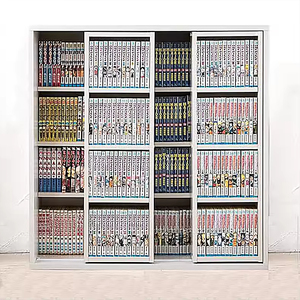 Estantería moderna de dos niveles, estantería de exhibición sencilla para dormitorio, sala de estar, gabinetes de almacenamiento de muebles para el hogar de estilo cómico - Product Image 4