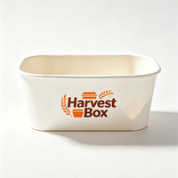 Vierkante papieren kom, op maat bedrukt, kraft lunchbox, gratis ontwerpservice voor professionele catering en fastfood bezorgdiensten